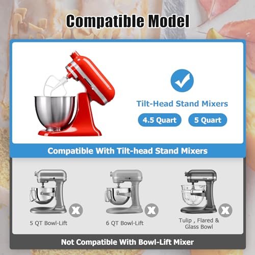 Image of K45B Coated Flat Beater for KitchenAid 4.5-5 Qt Mixer Paddle Attachment Flat Beater Fits Stand Mixer Bowls For KitchenAid 4.5-5 Quart Bowls, Kitchenaid Paddle Attachment