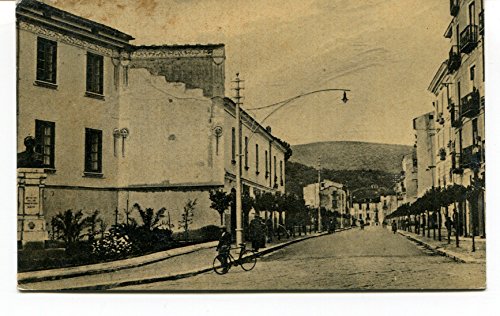 1934 Eboli Viale Matteo Ripa bicicletta Guller Salerno Frosinone FP B/N VG ANIM Cartolina Postale