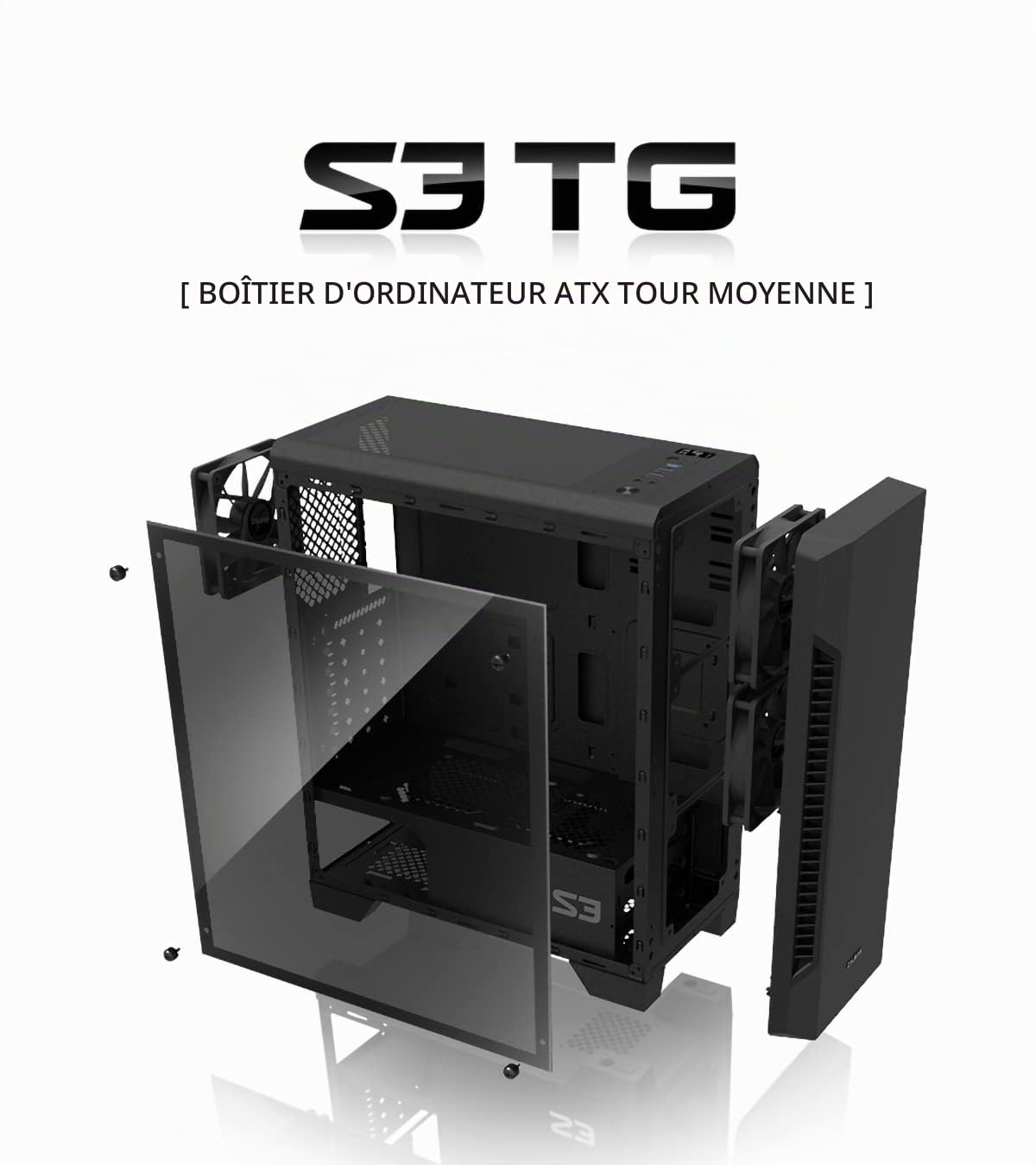 Boitier Moyen Tour ATX Zalman S3 TG avec Panneau vitré (Noir)