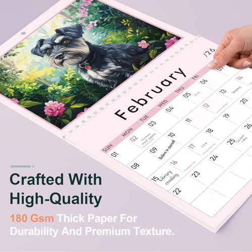 GuassLee Calendário de parede 2025 - calendário engraçado de 18 meses para cães 2025, janeiro de 202