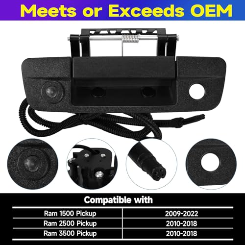 Image of SZSAUTO Car Tailgate Handle Backup Camera Replacememtwith RCA Connector Power Cable