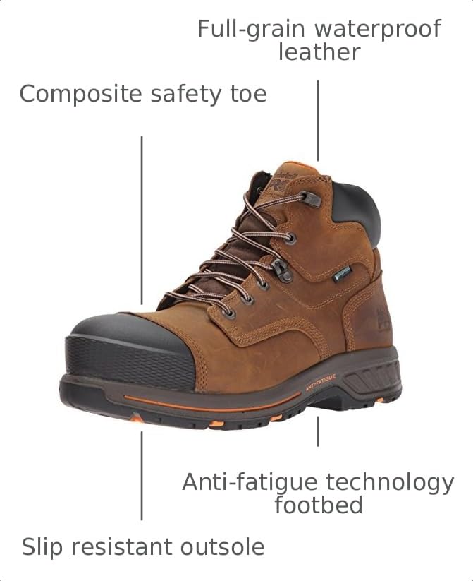 Image of Timberland PRO mens Helix Hd 6 inch Composite Safety Toe WaterproofIndustrial & Construction Shoe