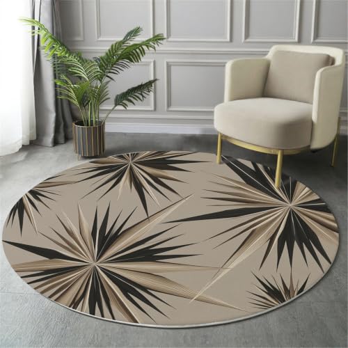 Tapis géométrie abstraite kaki clair haut de gamme avec forme radiale 60cm - 2