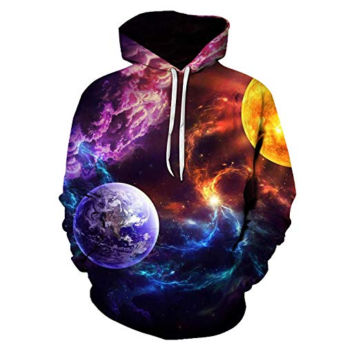 Sweat à capuche pour enfants 3D pull manches longues imprimé corps céleste mode garçon 4-16 ans