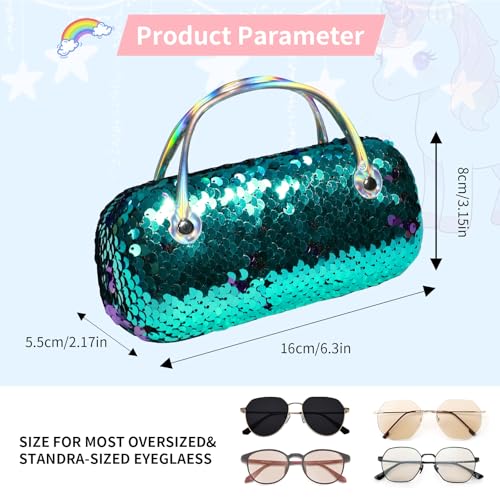 Image of PERFECTSIGHT Hard Shell Eyeglasses Case, PU Leather Protective Glasses Case, Cute Eyeglass Case for Women Men Girls