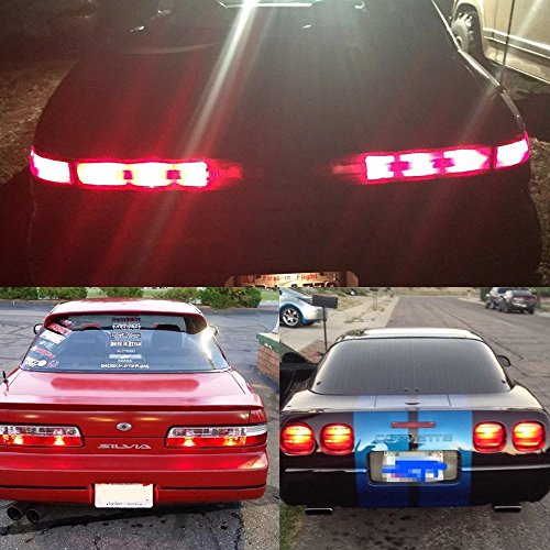 Luyed 2 X 650 Lumens Super Bright 1157 3014 54-Ex Chipsets 1157 2057 2357 7528 Led Bulbs Used For Tail Lights,Brake Lights And Turn Signal Lights,Red #TOP5