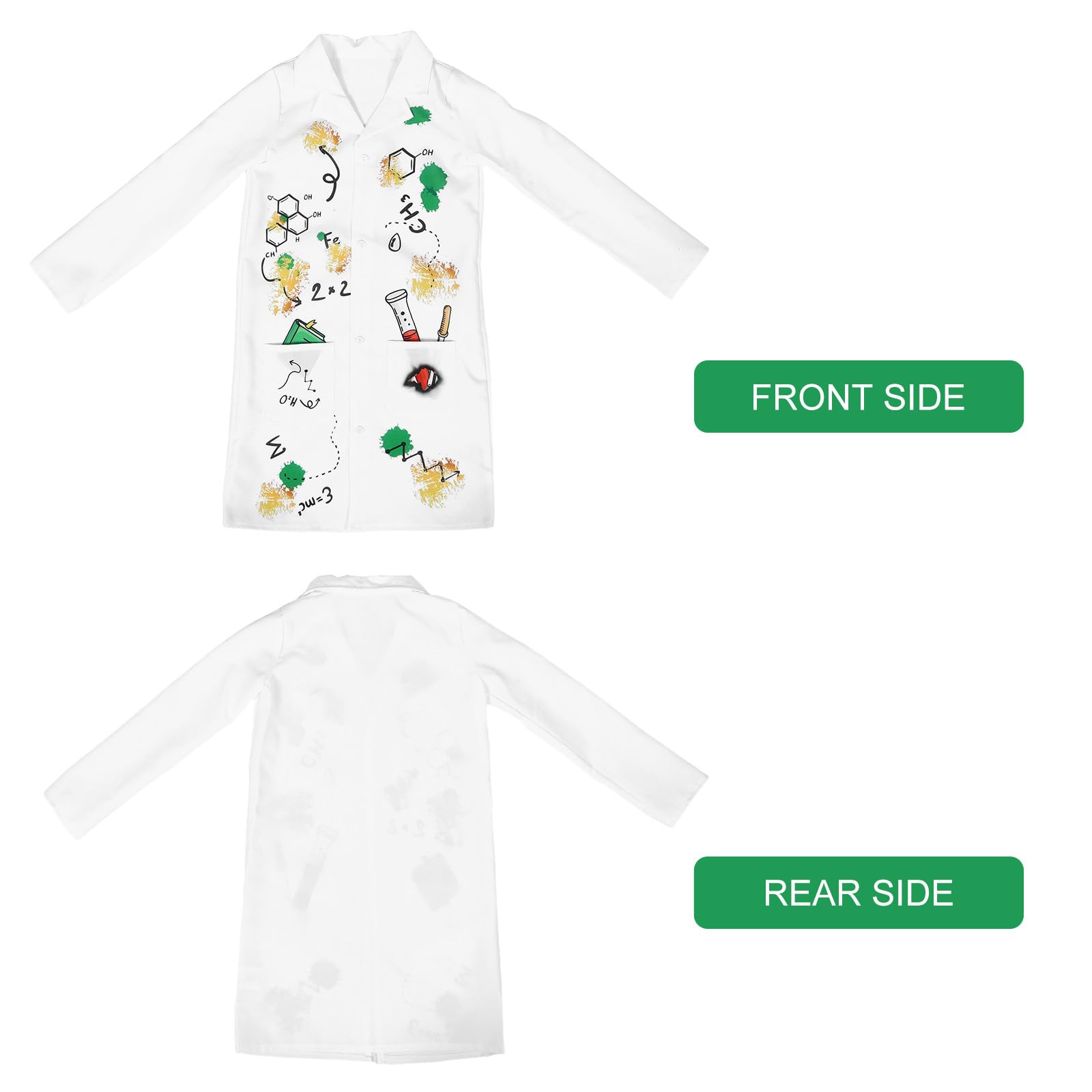 BESPORTBLE Camice da laboratorio per bambini, camice da dottore per bambini, costume da scienziato, vestito da dottore per, costume da scienziato con parrucca per e bambine