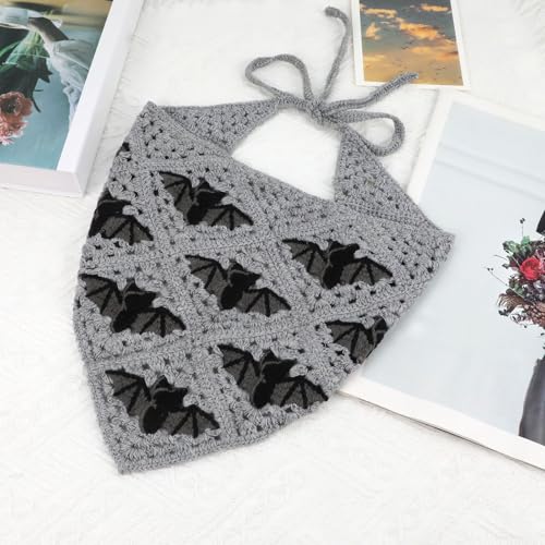 Bqsazhyj Gothic Crochet Headbands Bat Pattern Bandana For Women thumb #3