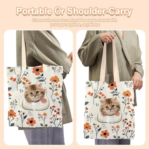Bolsa de lona transpirable para el transporte seguro de gatos 7