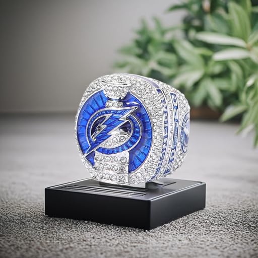 Coleccionables, Réplica del Anillo Campeonato NHL Lightning 2020 con Caja de Regalo Madera circonita cúbica, Recuerdo colección