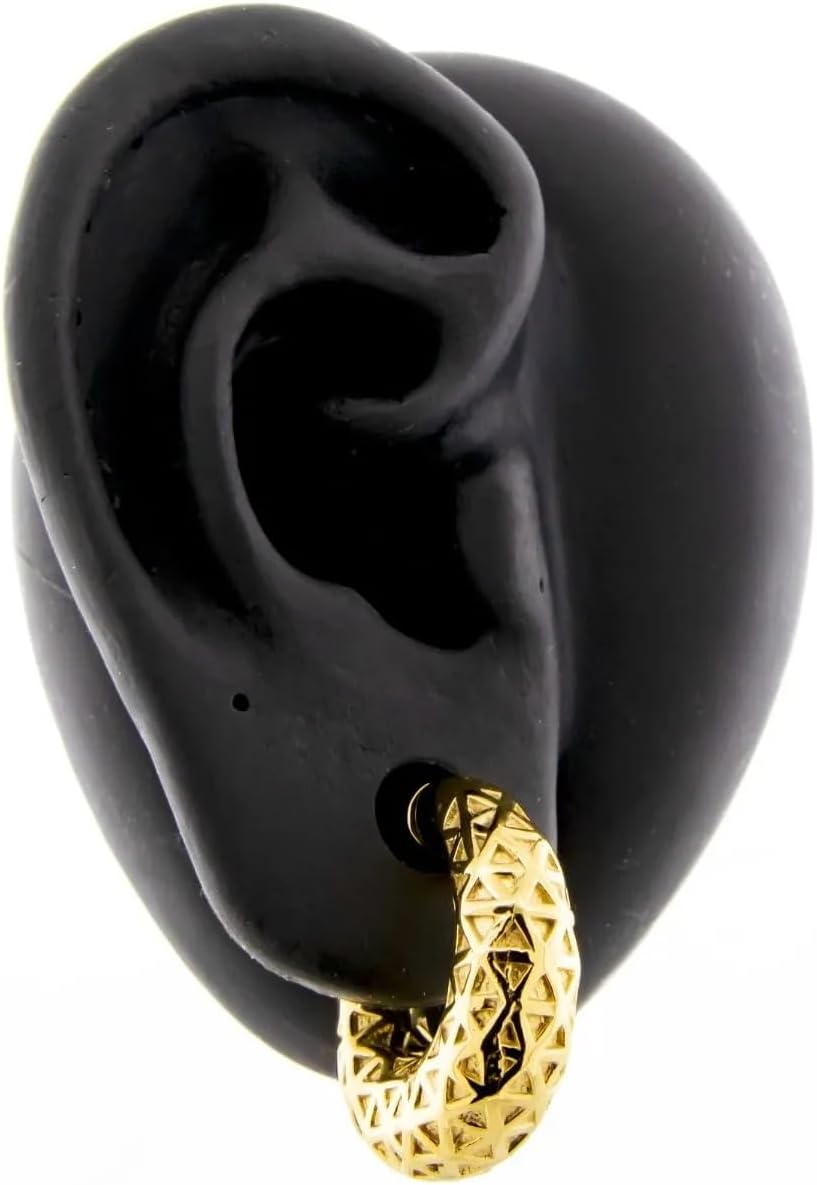 6GA 316L Stainless Steel Textured Geometric Pattern Hinged Clicker Ring for Stretched Piercings