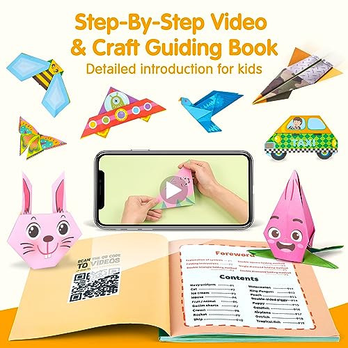 Mocoosy 224 Sheets Origami Kit for Kids 6-12, 72 Patterns Double-Sided Origami Paper with Video & Origami Book - Image 3
