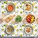 Summer Lemons Placemats Set of 6 Yellow Lemon Floral Plastic Place Mats Washable Vinyl Rustic Holiday Decorative Table Mats Suitable for Indoor and Outdoor Kitchen Dining Tables