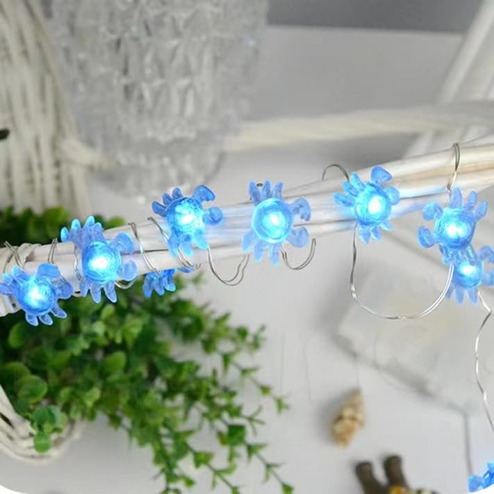 zhonghua Sea Fairy String Light, 3M 30LED Beach String Lights Ocean Decor String Lights Silver Wire Battery (Crab)