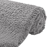 GORILLA GRIP Premium Luxury Bath Rug, Absorbent, Soft, Thick Shag, Plush Bathroom Mat Rugs, Machine Washable, Microfiber Quick Dry, Mats for Shower, Bathtub and Floor Accessories, 24x17, Gray