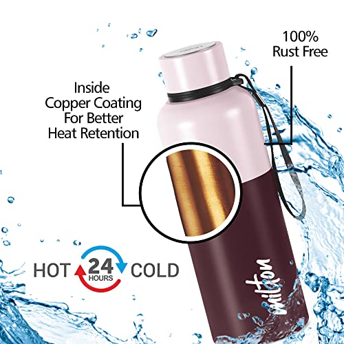 Milton Ancy 500 Thermosteel Water Bottle, 520 ml, Brown | 24 Hours Hot and Cold | Easy to Carry | Rust Proof | Tea | Coffee | Office| Gym | Home | Kitchen | Hiking | Trekking |... - Image 2