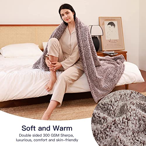 Zonli Sherpa Fleece Blanket For Couch, Super Soft Plush Throw Blankets, Premium Reversible Earth Tones Decorative Faux Fur Blanket For Bed, Warm And Cozy Fuzzy Blanket For All Seasons(Brown, 50"X60") #TOP1