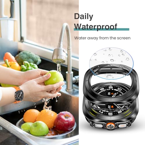 Image of Tensea [5+5Pack for Samsung Galaxy Watch Ultra 2025 / Galaxy Watch 7 Ultra 2024 47mm Accessories, Hard PC Bumper /HD Anti-Fog Tempered Glass Protective Film, Face Cover Set for Women Men