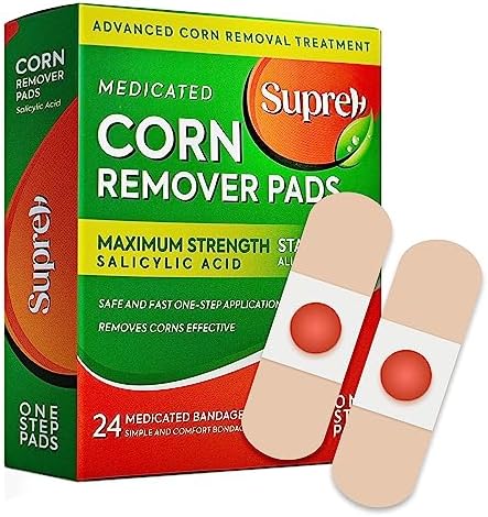 Corn Removers for Feet & Toes, Corn Removers with Salicylic Acid, Corn Removers for Toes Pads, Foot Corn Remover & Callous Remover, Corn Pads for Toes & Feet, 24 Pack