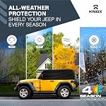 NEH Black 2-Door Cab Car Cover, Waterproof Sun Shade, Half Car Cover with Wind-Resistant Quick Release Buckle Tie-Down Straps, Compatible with 1976–2006 Jeep Wrangler TJ, YJ, JK, Jeep CJ