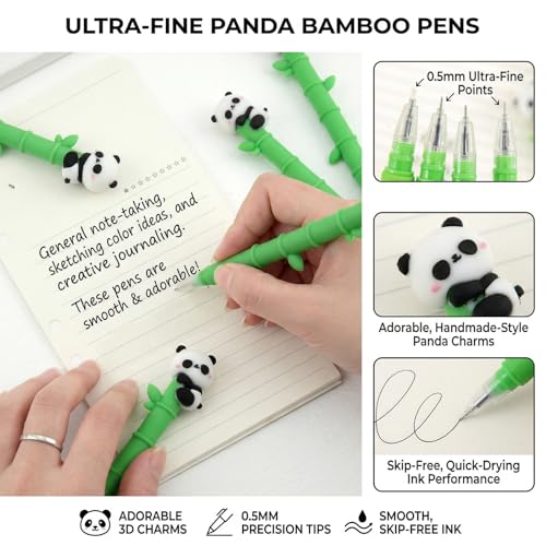 12 bolígrafos gel Baowindy Panda 0.5 mm tinta negra miniatura 5