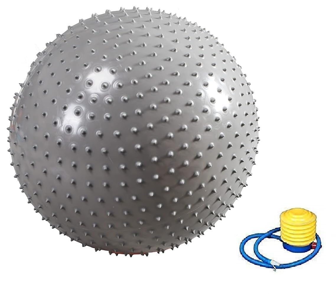 DABHIX Gym Ball for Exercise with Air Pump, PVC Anti-Burst & Slip Swiss Stability Ball for Workout, Fitness and Yoga, Exercise Ball for Men & Women (1 Pc - Multicolor) 1