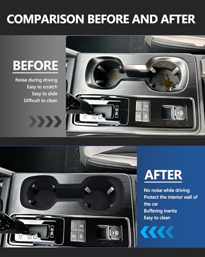 Image of Cup Holder Inserts for 2026 Subaru Outback Accessories, Non-Slip Silicone Center Console Protector Organizer to Prevent Spills & Scratches for Outback Interior Accessories