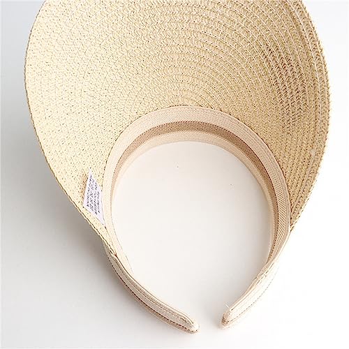 Kids Straw Sun Visor Hats Summer Outdoor Travel Beach Hat Wide Brim Breathable Athletic Caps for Running Jogging4