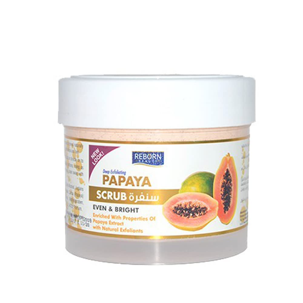 Reborn Beauty New Look Even and Bright Papaya Extract Facial Scrub 500 ml