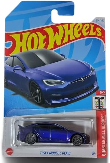 Hot Wheels Tesla Model S Plaid (Blue), Quarter Mile Heroes 5/5