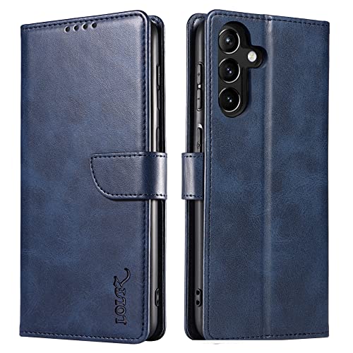 Coque portefeuille Galaxy A36 5G anti-choc avec rangement cartes bleu