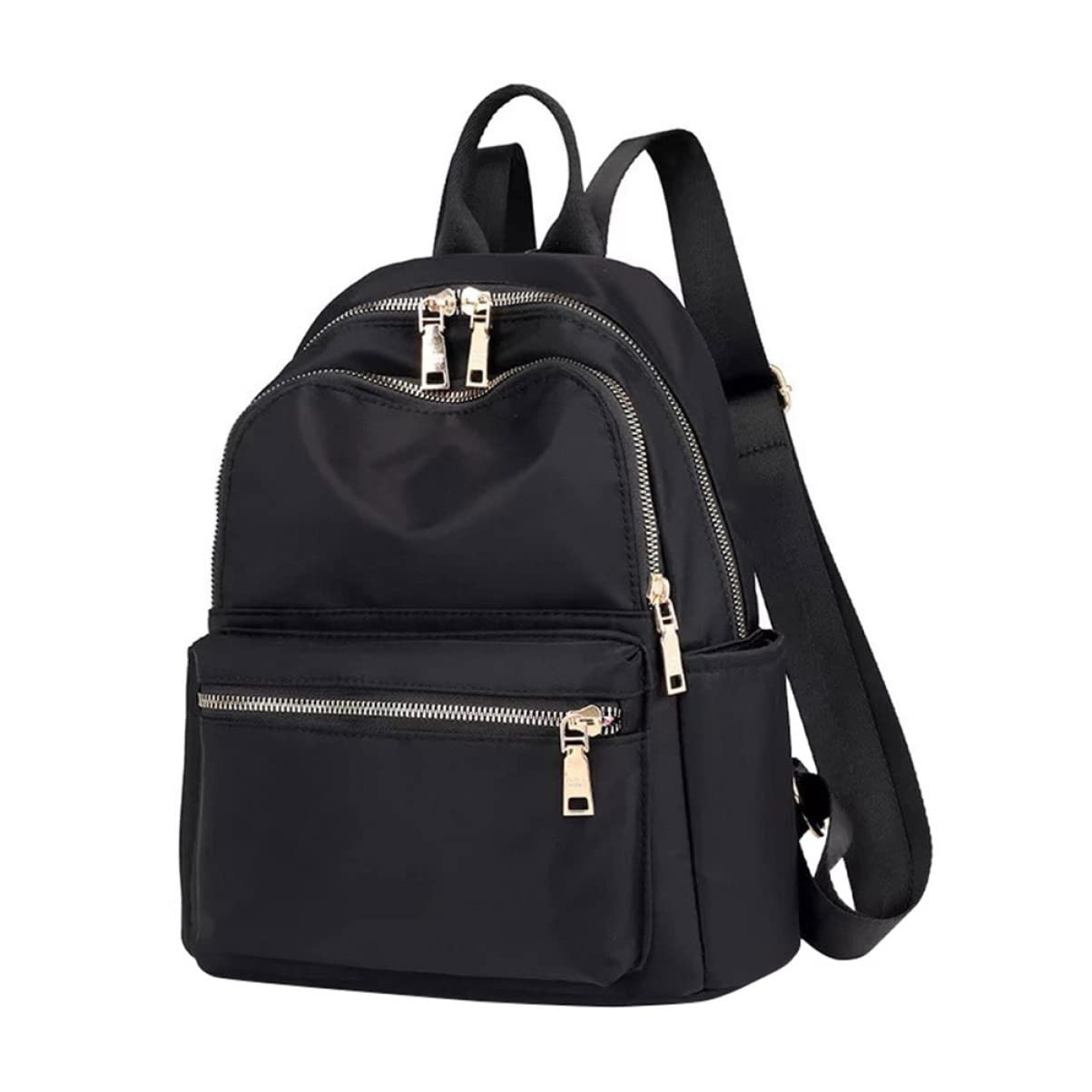 FRCOLOR Mochilas Negras de Mujer de Tela Oxford, y Mochila de Ocio Elegante Gran Capacidad Bolsa de Almacenamiento para Escuela y Trabajo