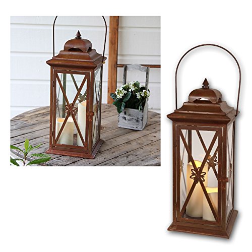 Preisvergleich Produktbild STAR LED Laterne 2 flackernde LED Kupfer rost