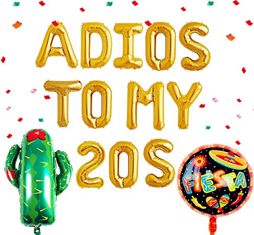 JeVenis 3 PCS Adios To My 20S Balloon 30th Birthday Party Decor Taco Bout 30 Balloons Mexican 30th Birthday Fiesta 30