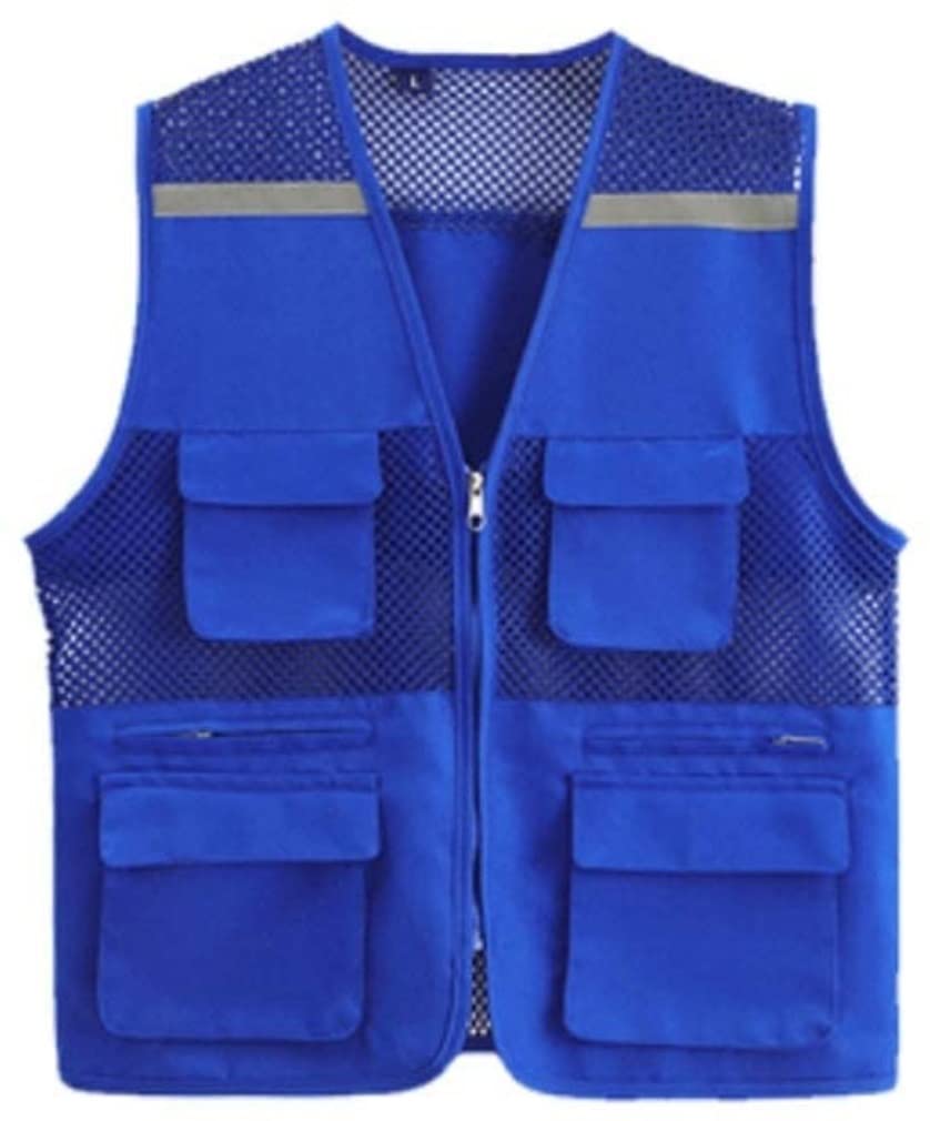 Chalecos de seguridad Chalecos de alta visibilidad Traje deportivo reflectante Chaleco de seguridad de malla reflectante - Chaleco de seguridad de alta visibilidad Chalecos reflectantes (azul L)