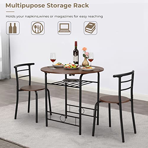 31.5" Drop Leaf Dining Table Set for 2, 3 Pieces Dining Table with…