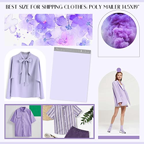 Image of Metronic Large Poly Mailers 14.5x19 50PC, Waterproof Shipping Bags for Clothing, Tear-resistant Mailers Poly Bags for Small Business Suppliers, Strong Ahensive Self Seal Mailing Bags in Lilac Purple