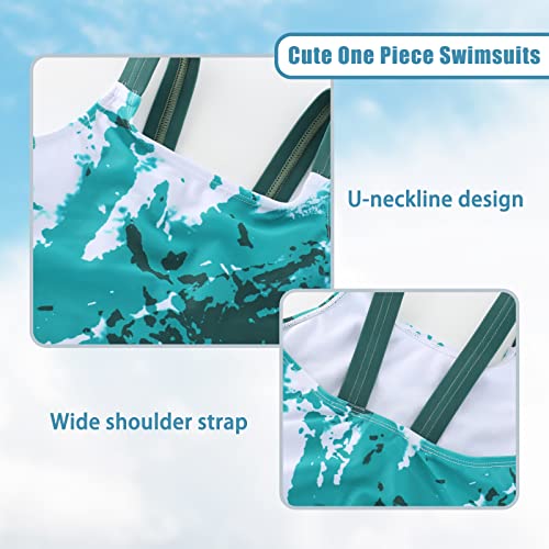 Image of Girls One Piece Swimsuits Tie Dye Bathing Suit for Girls Hawaiian Swimwear 3-16 Years