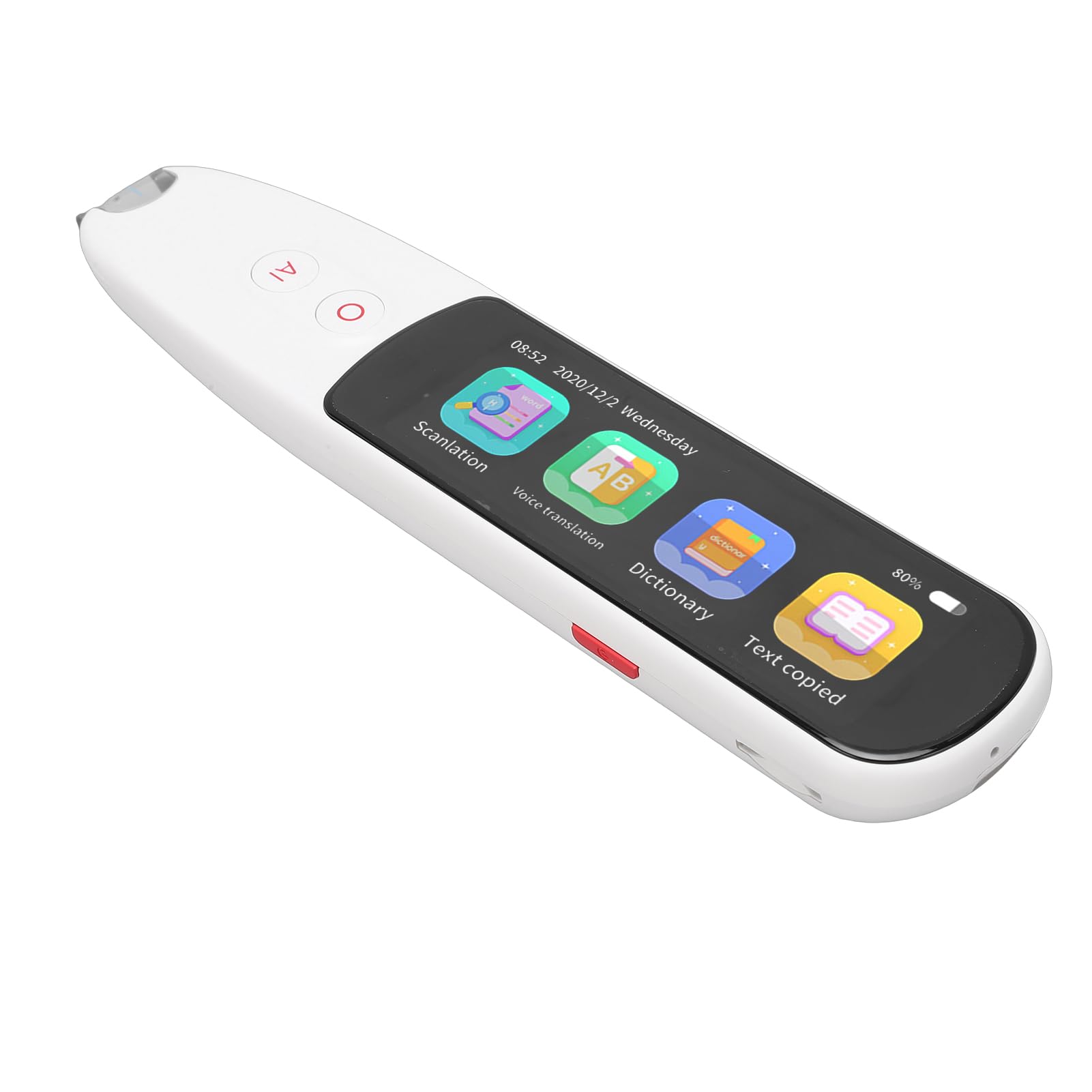 Generic Bolígrafo Traductor de Voz, Bolígrafo Traductor Portátil con Diccionario y Vocabulario Integrados para Aprender en Cualquier Momento y en Cualquier Lugar, Material Metálico