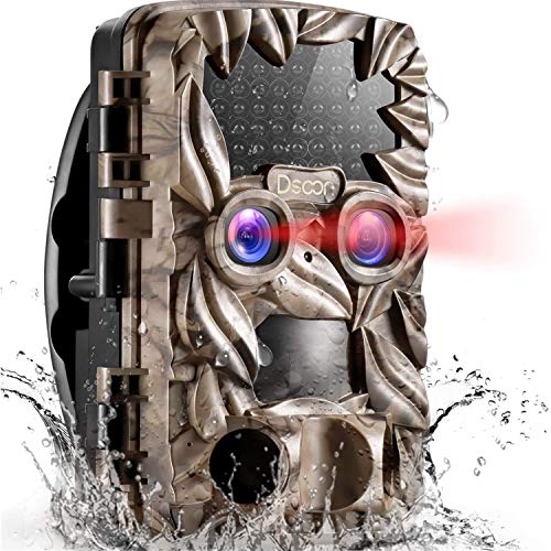 Trail Camera - Game Camera Dual-Lens Night Vision Motion Activated 4K 20MP Hunting Cam Waterproof IP66 W/ 2.4" Color Screen 0.2 s Trigger Speed for Outdoor Wildlife Monitoring Deer Scouting
