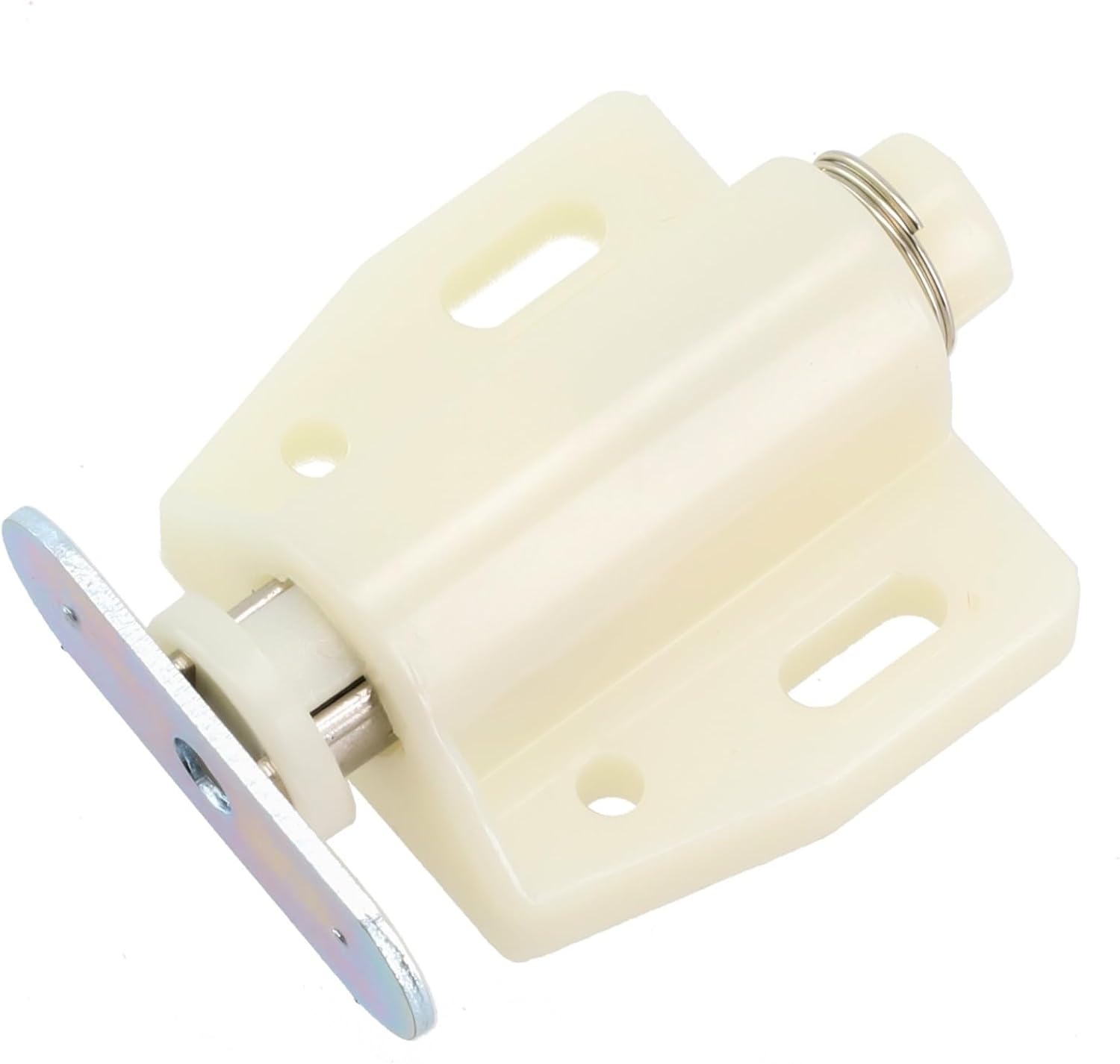 Magnetic Door Catch Closers for Cabinets and For Wardrobes, Push to Open Design for Quiet Closing Action (Beige)