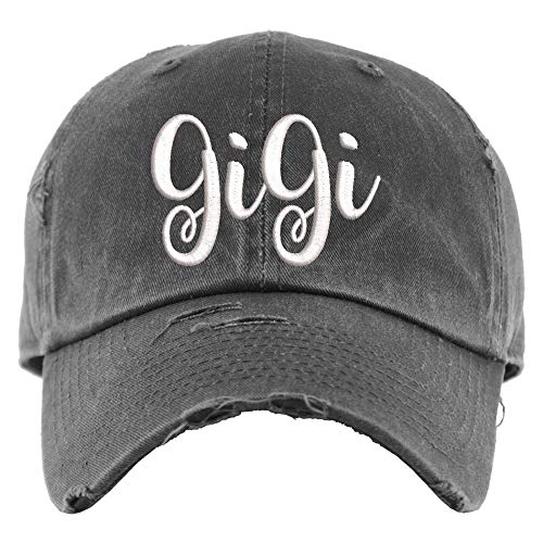 Gigi Hat | Distressed Baseball Cap OR Ponytail Hat | Gigi Gifts | Personalize it! | Custom Embroidered Hat