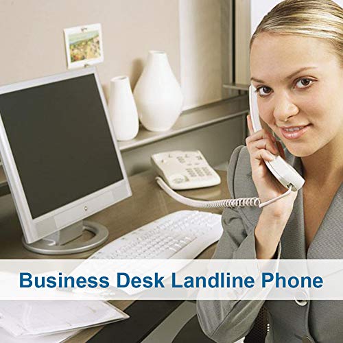 Hepester Corded Phone Landline With Redial & Mute Function, Home Office Desk Phone For Business/Hotel House Phone(White) #TOP6