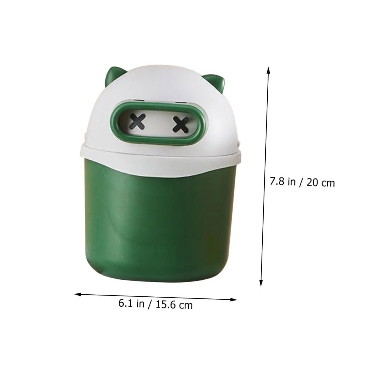 Cute Panda Desktop Trash Can with Lid Mini Counter-top Garbage Bin for Home Office for to Move and Use for Desks and Tables