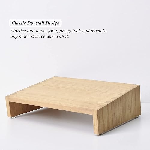 Miniatura 5 de KIRIGEN Reposapiés ajustable para debajo del escritorio, reposapiés ergonómico de madera natural para silla de escritorio en el hogar y la oficina,