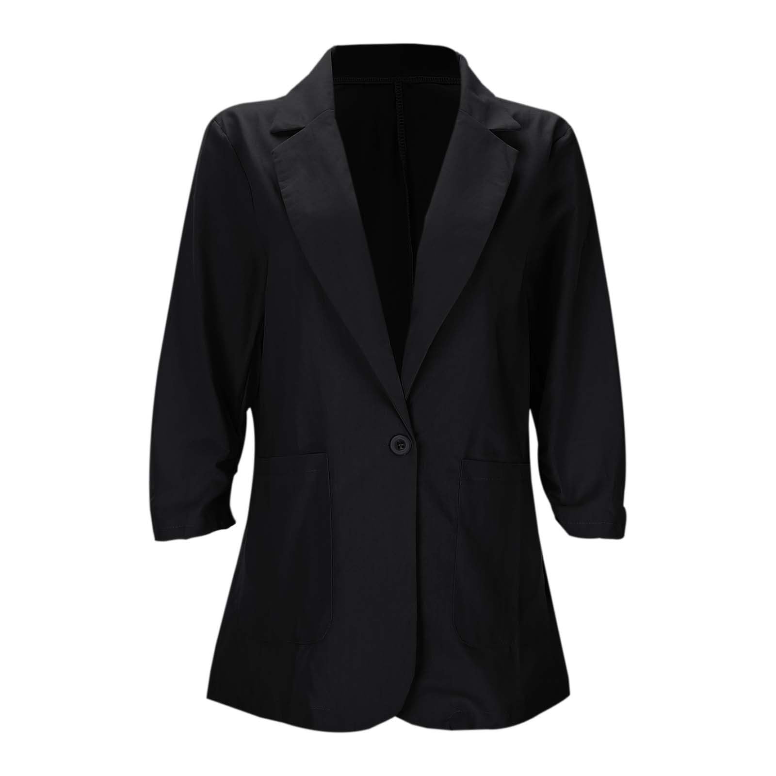 Generisch Elegante chaqueta de manga larga Slim Fit para mujer de primavera y verano con solapas para ropa de trabajo
