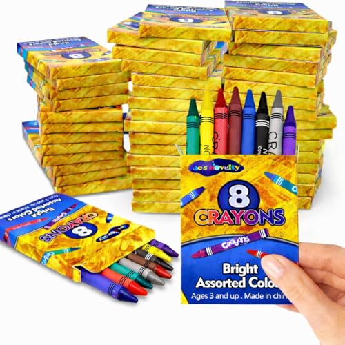 4Es Novelty 48 Boxes of 8-Packs Bulk Crayons for Kids Classroom Crayons Bulk Teachers Supplies School Supplies Restaurants Birthday Party Favors Non-Toxic (48 of 8-Packs)