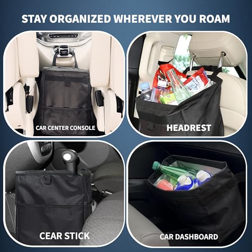 Image of Car Trash Can Automotive Garbage Bag for Truck SUV Home, Waterproof Leakproof Oxford Multi-Use Organizer for Vehicle Traveling