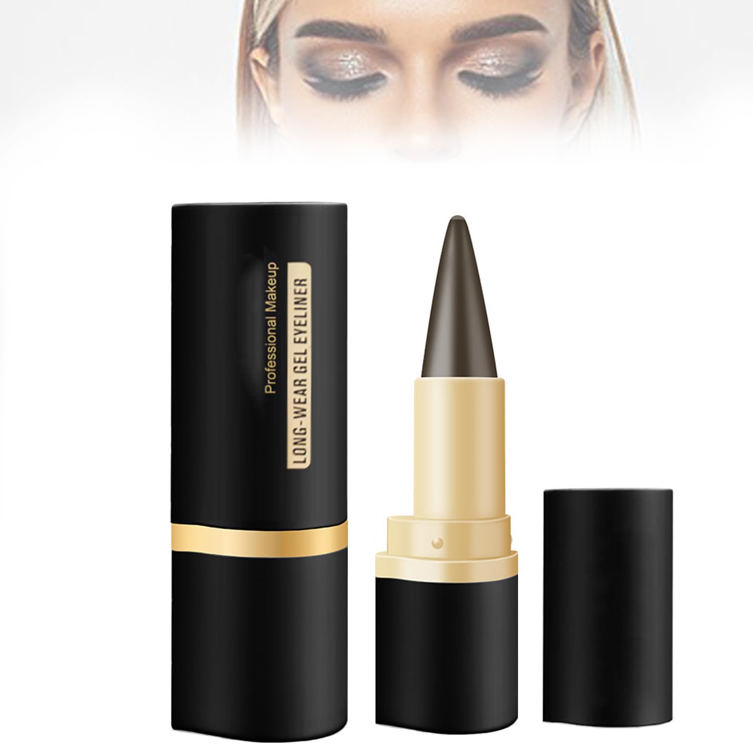 Mikabila Gel Eyelinerl Eyeliner,Lápiz Delineador de Ojos de Gel Negro,Delineador de Ojos en Crema a Prueba de Manchas,Lápiz Delineador de Ojos Negro en Gel de Secado Rápido,(#03 Light Brown)
