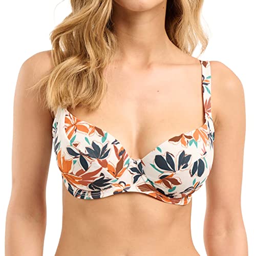 Sans Complexe Staycation Top de Bikini con Aros, Floral Print Ivory, 95E para Mujer